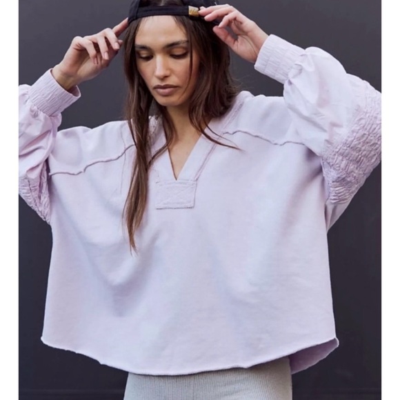 Free People Spin Hooded Pullover Sweatshirt Lilac S NWT - Picture 9 of 12